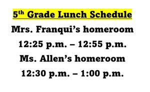lunch schedule